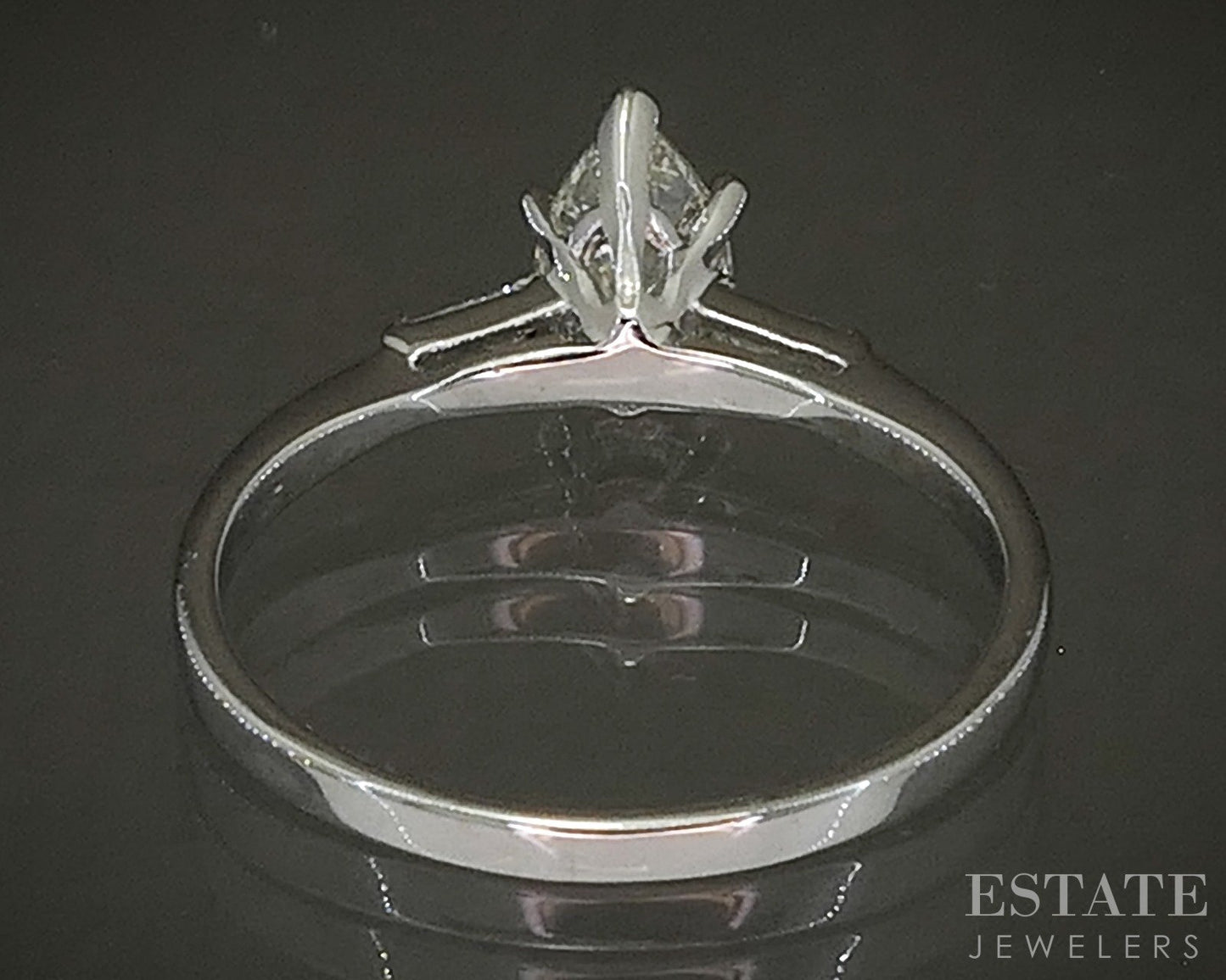 18k White Gold Pear Natural .82ctw Diamond Engagement Ring 2.3g p27928