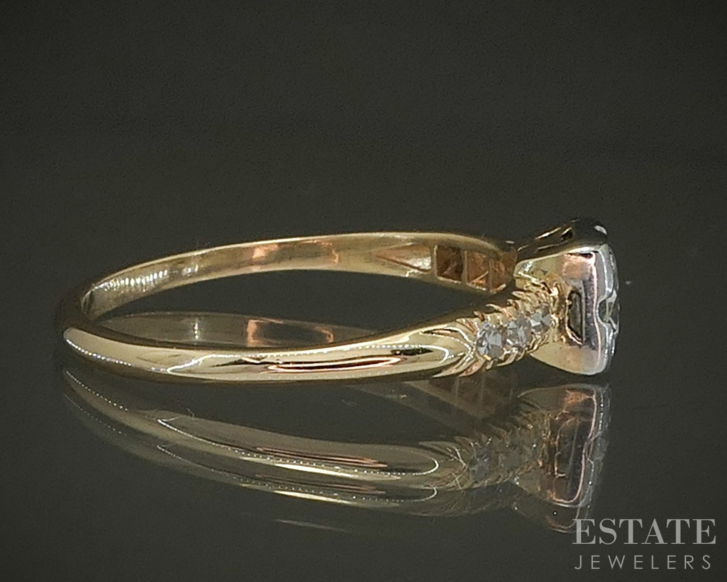 Antique 14k Yellow Gold OEC Natural .43ctw Diamond Engagement Ring 2g p24821