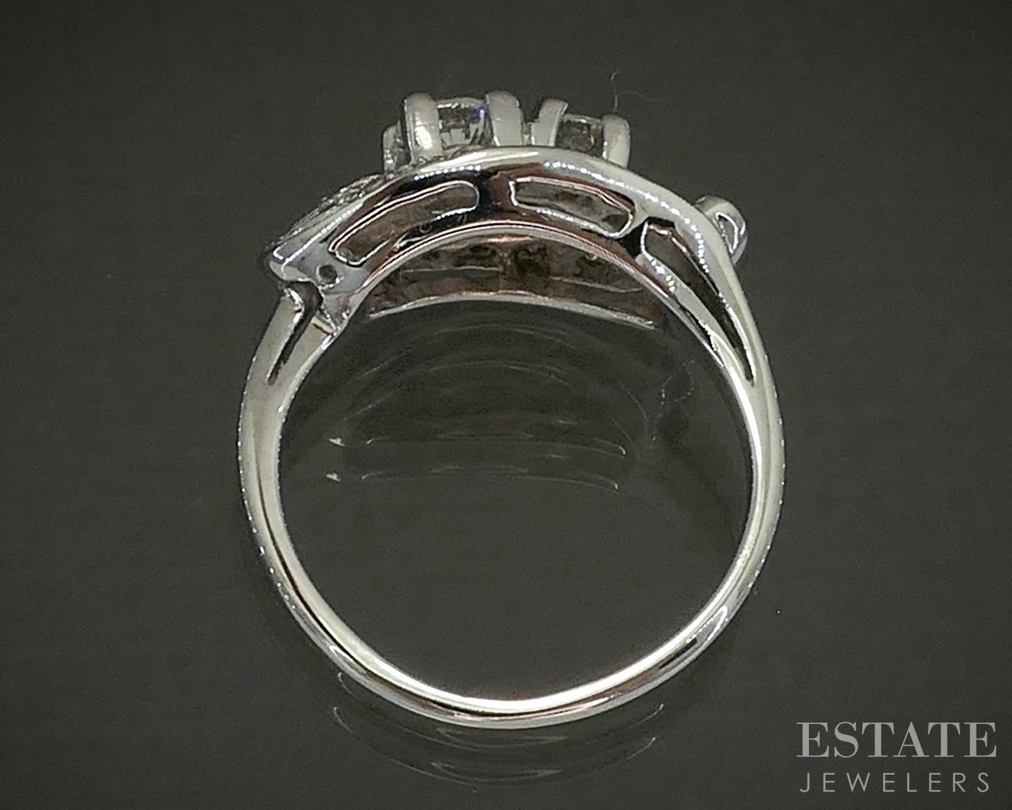 Vintage 14k White Gold Natural .53ctw Diamond Engagement Ring 3.6g p25851