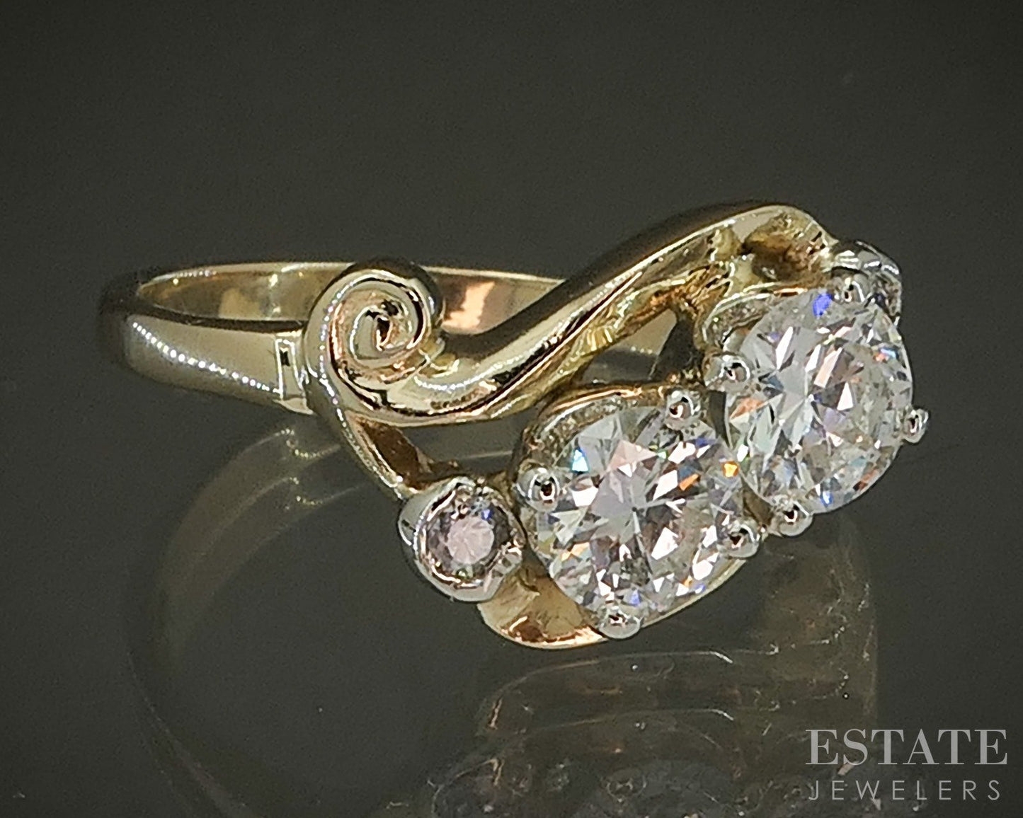 Antique 14k Yellow Gold OEC Natural 1.09ctw Diamond Engagement Ring 4.3g p26018