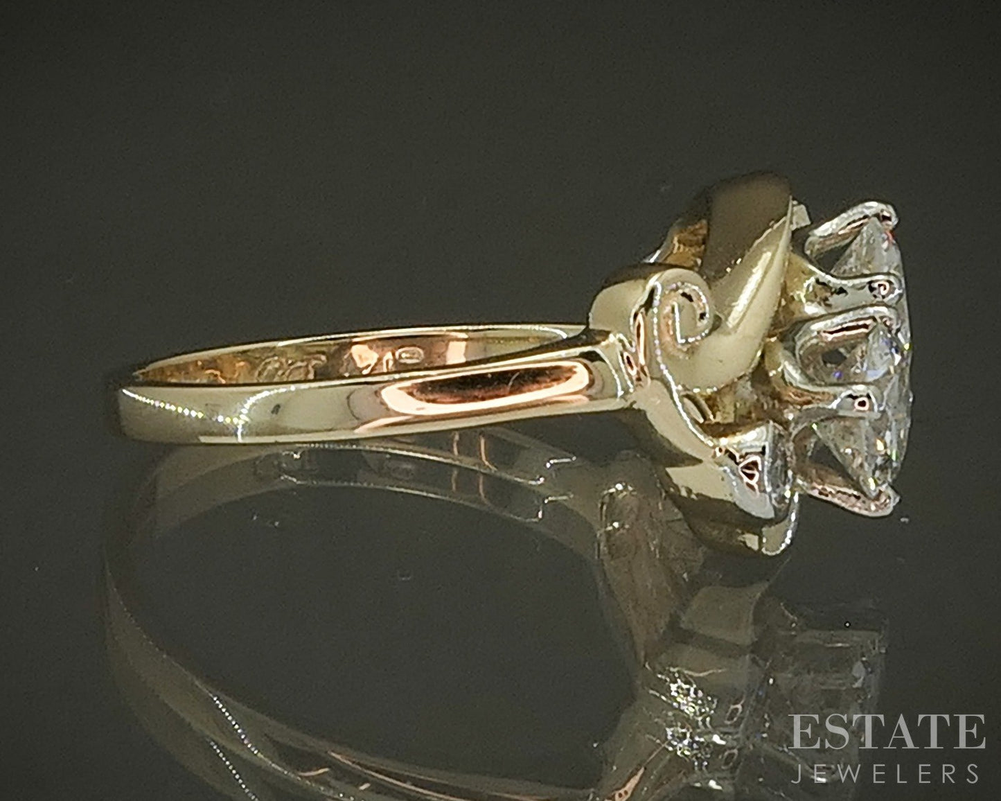 Antique 14k Yellow Gold OEC Natural 1.09ctw Diamond Engagement Ring 4.3g p26018