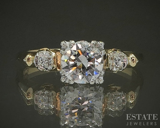 Antique 14k Yellow Gold Transitional .70ct Diamond Engagement Ring p24820