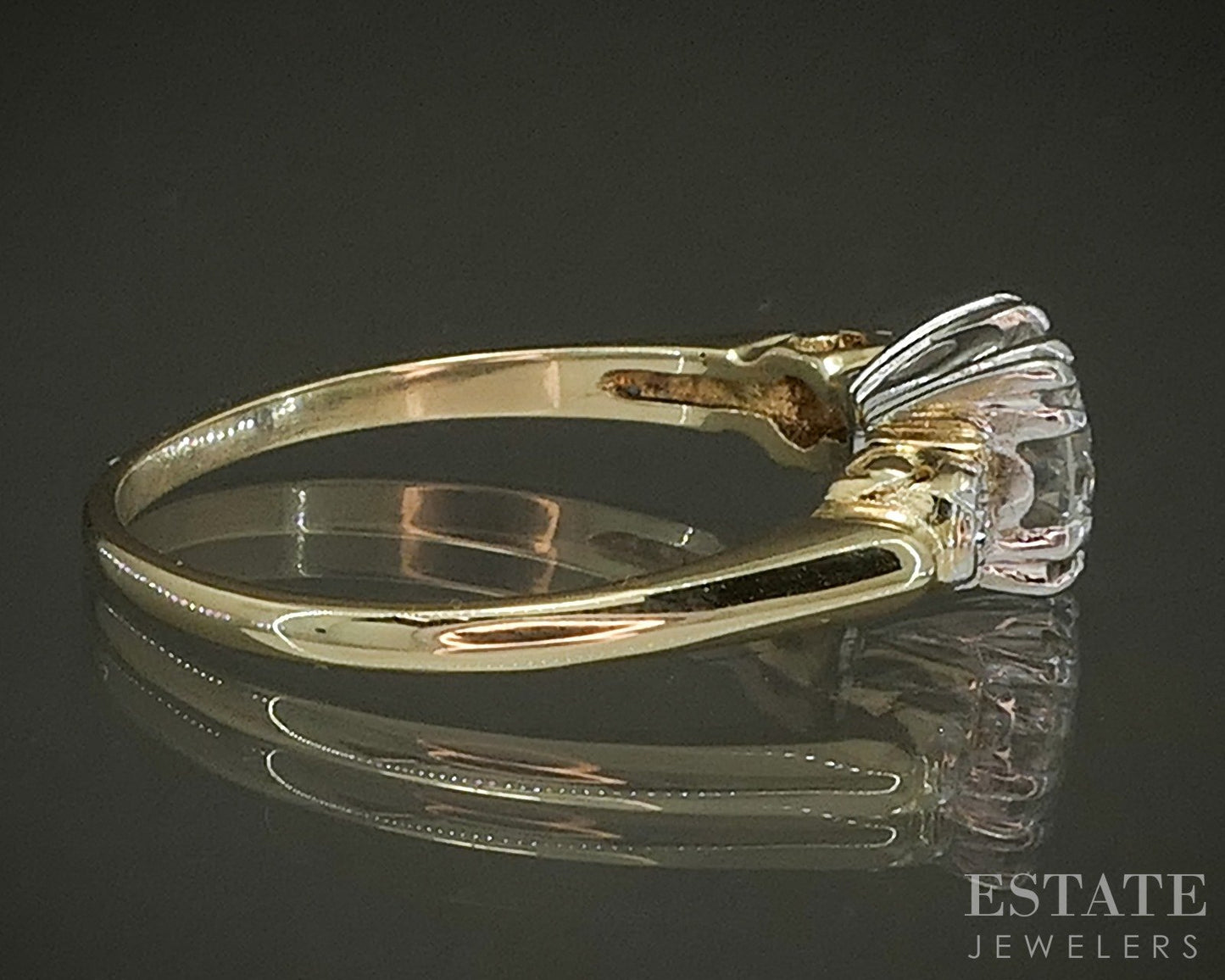 Antique 14k Yellow Gold Transitional .70ct Diamond Engagement Ring p24820