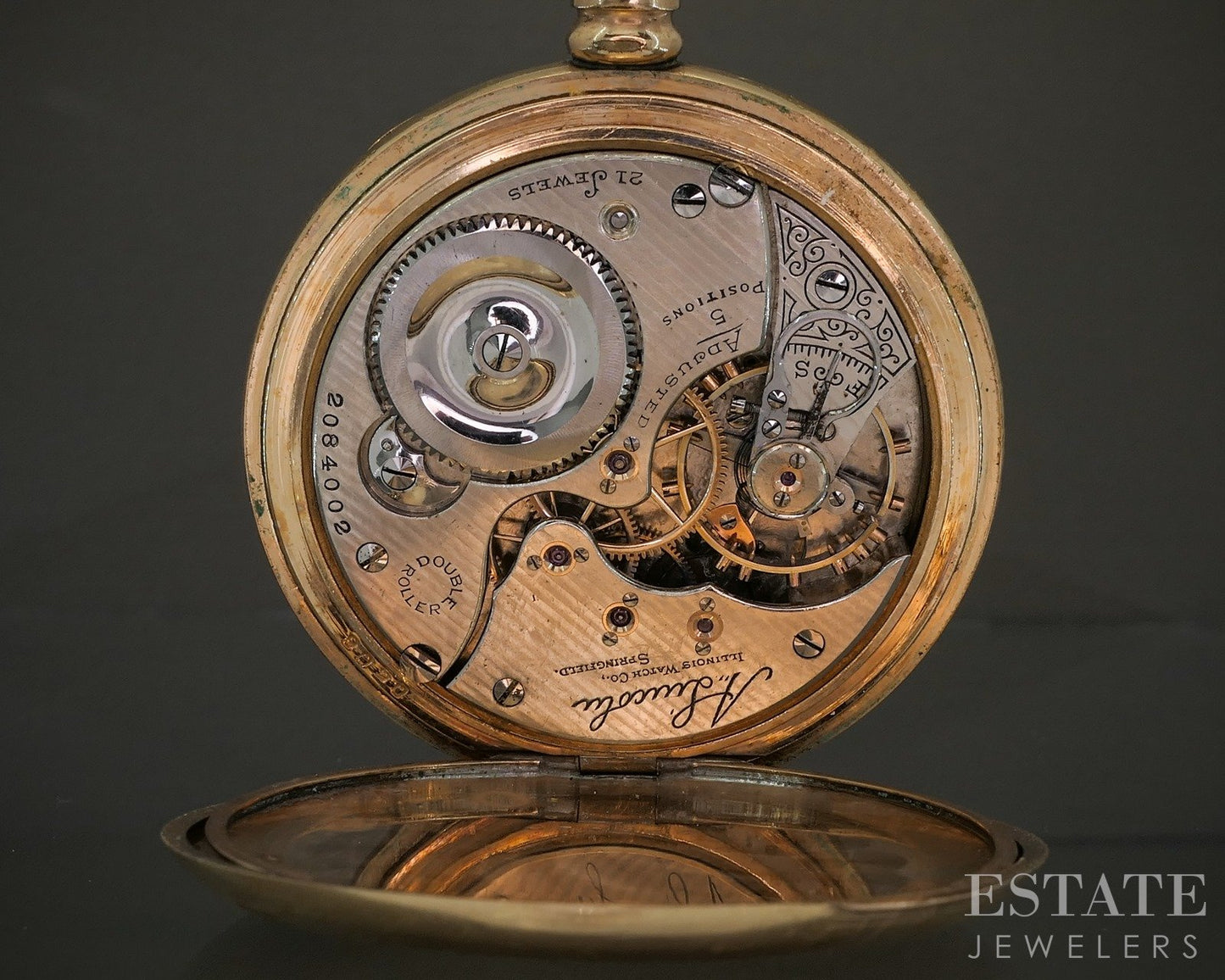 Antique Gold Filled Illinois Abe Lincoln 21j Railroad Pocket Watch p23396