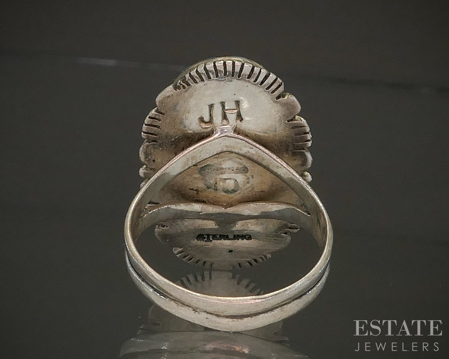 Vintage Sterling Blue Mountain Turquoise Navajo James Harrison Ring 9g p29121