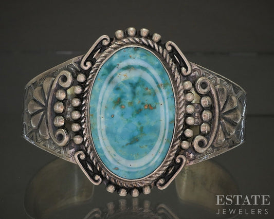Vintage Sterling Turquoise Maisels Albuquerque Navajo Cuff Bracelet 49g p29134