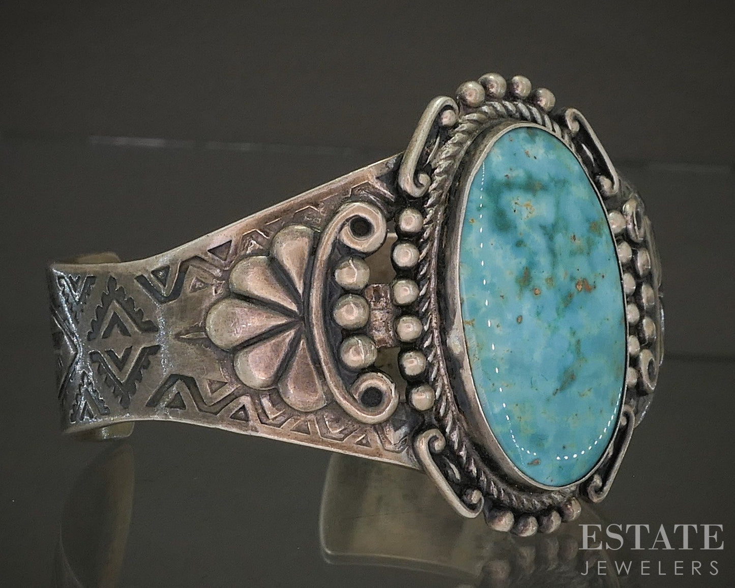 Vintage Sterling Turquoise Maisels Albuquerque Navajo Cuff Bracelet 49g p29134