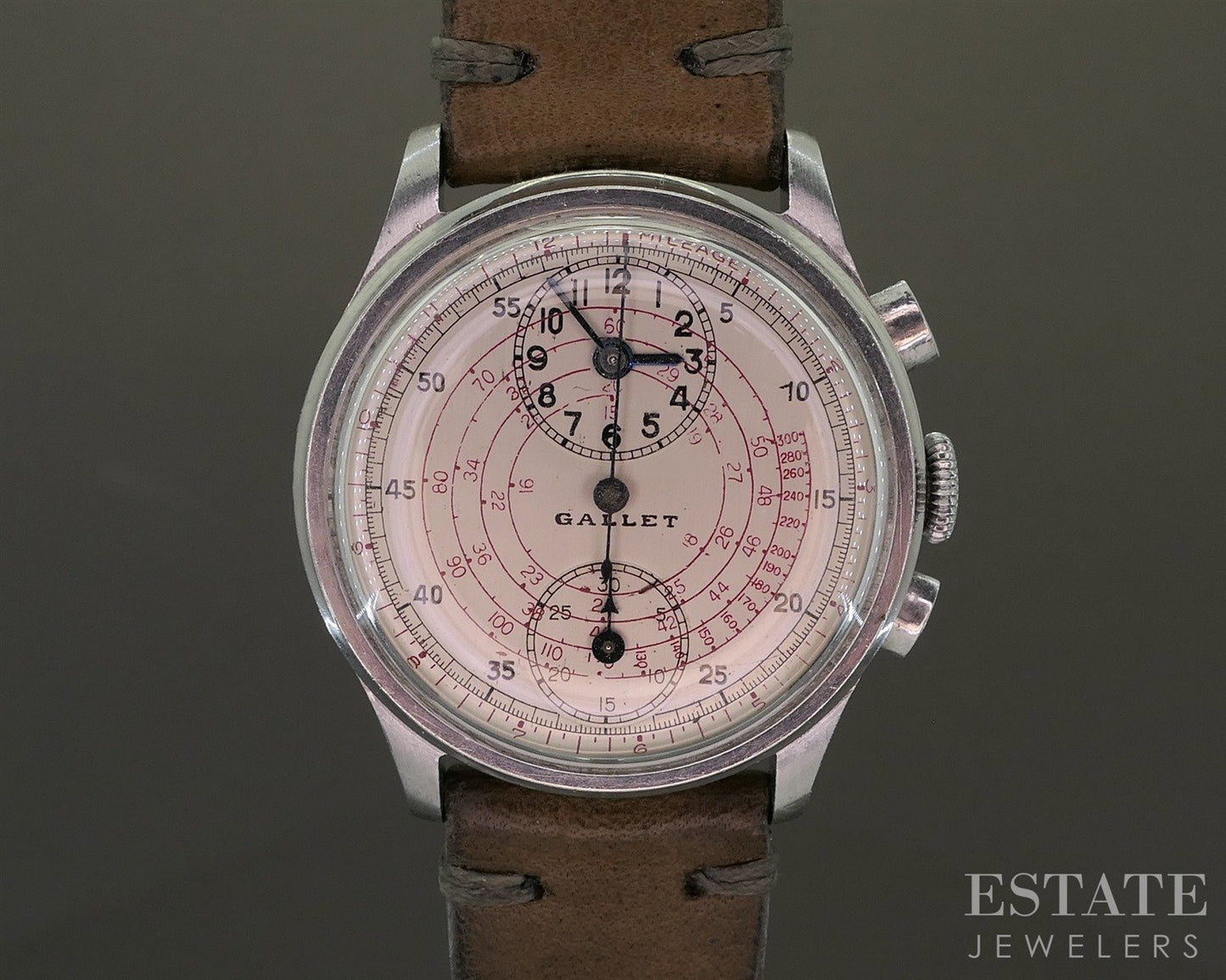 Vintage 1940s Gallet Regulator Chronograph Venus 140 Watch p26353