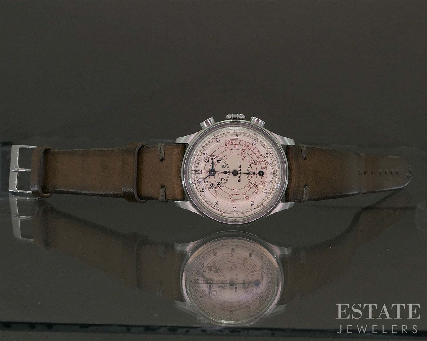 Vintage 1940s Gallet Regulator Chronograph Venus 140 Watch p26353