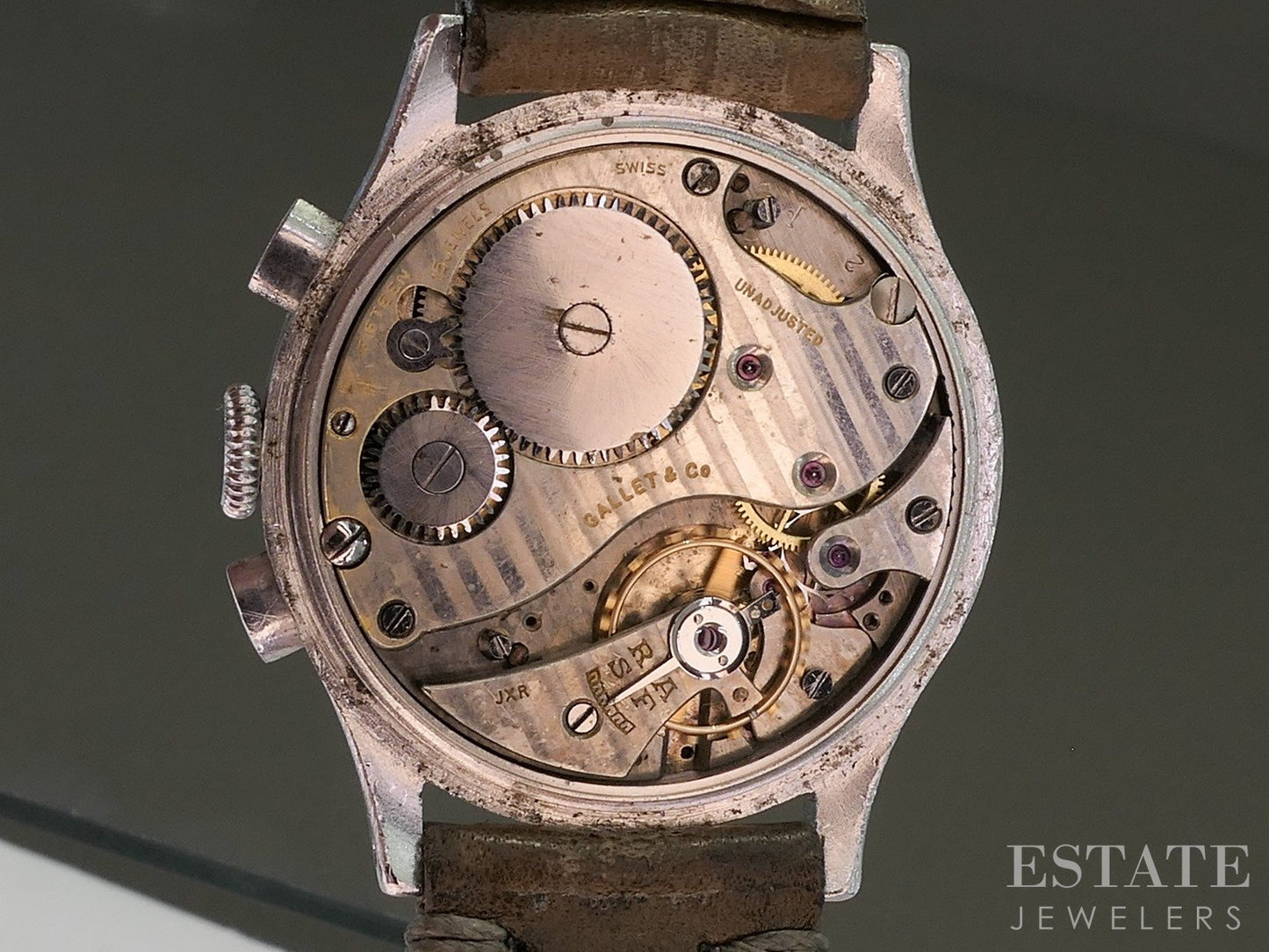 Vintage 1940s Gallet Regulator Chronograph Venus 140 Watch p26353