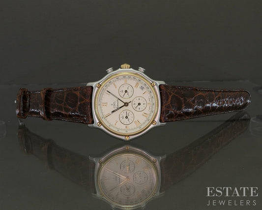Ebel 1911 Zenith El Primero Automatic 18k Stainless Two Tone Mens Watch p27344