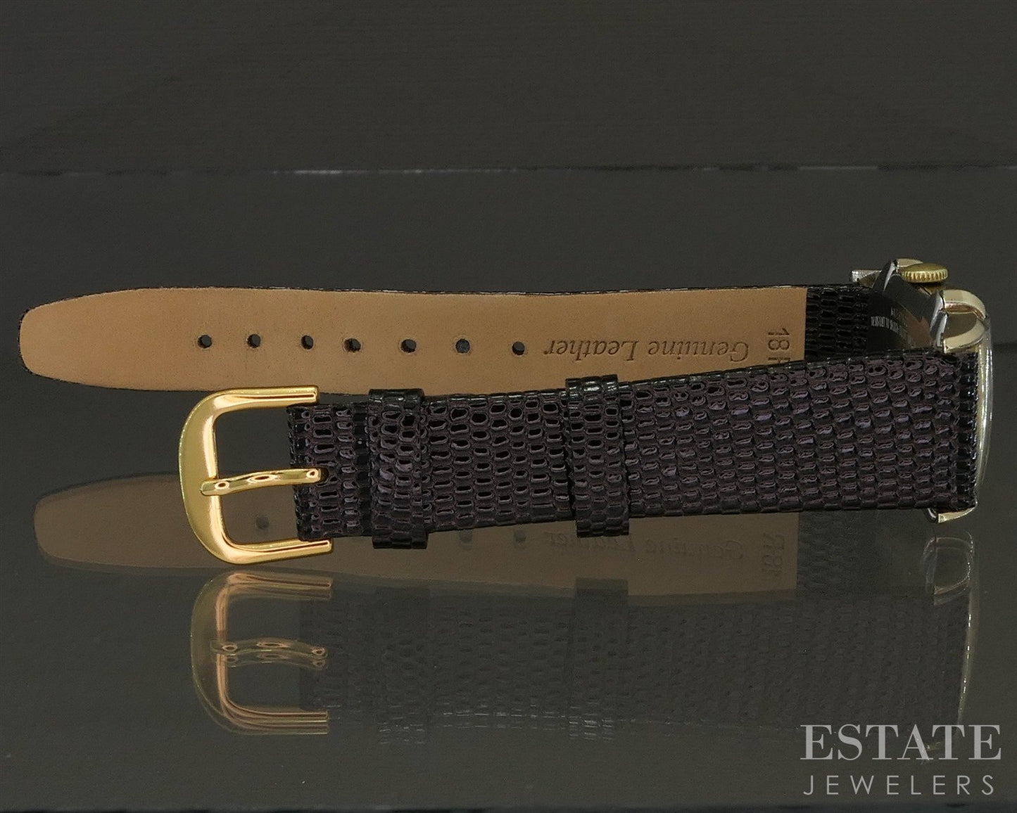 1950s Elgin Shockmaster Gold Tone Honeycomb Dial Mens Watch p28521