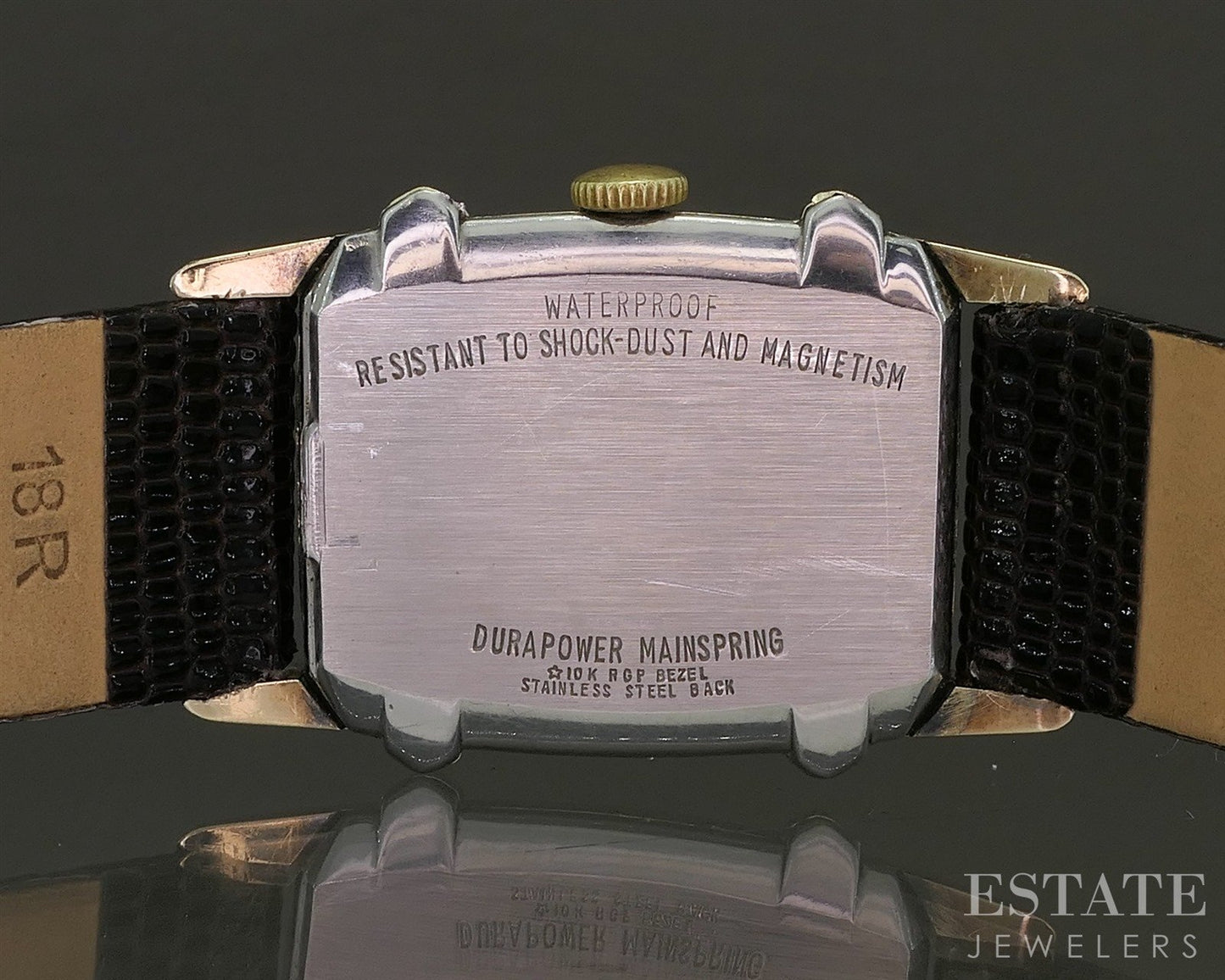 1950s Elgin Shockmaster Gold Tone Honeycomb Dial Mens Watch p28521