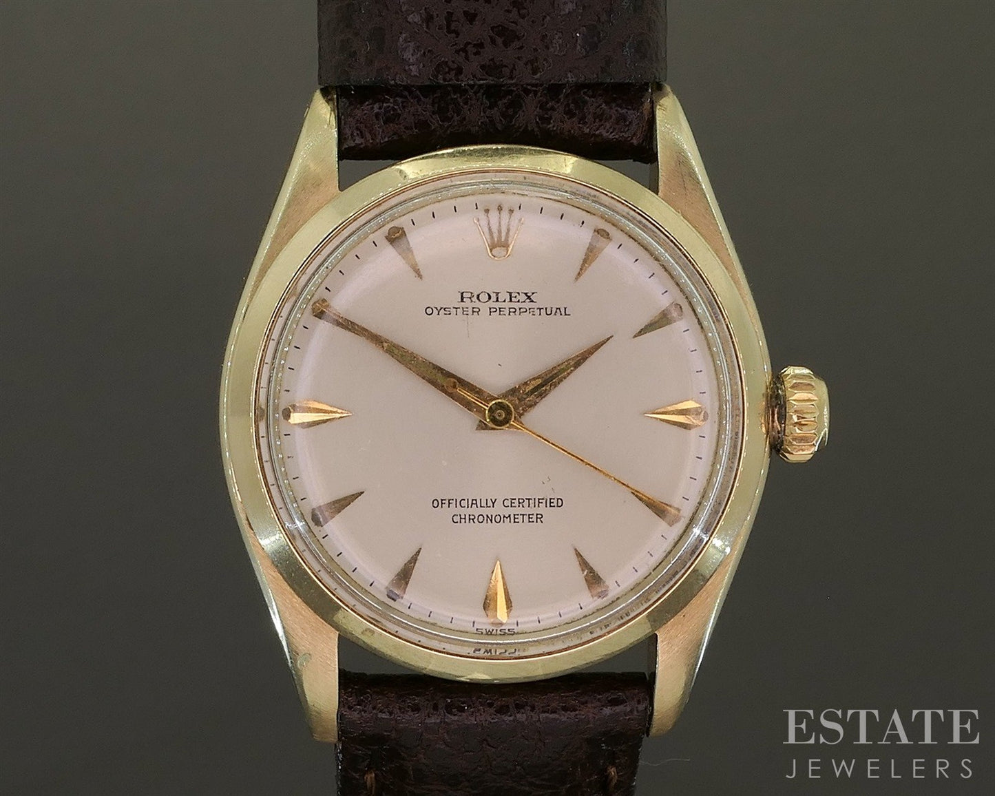 1942 Rolex Oyster Perpetual 14k Yellow Gold 6548 Midsize Watch p28407