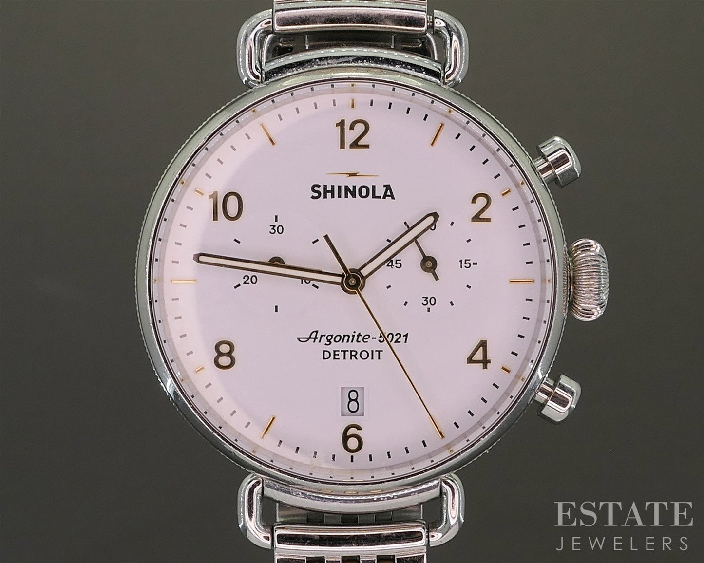 Shinola Runwell Chronograph 37mm Stainless Steel Bracelet Watch p27380