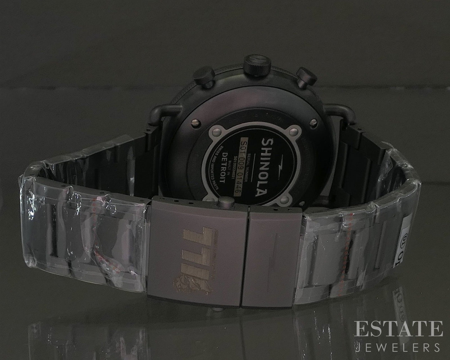 Shinola Canfield Sport Chronograph Black 45mm Stainless Steel Mens Watch p26868