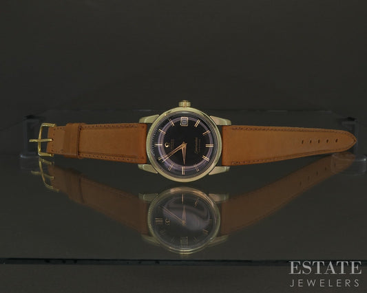 Vintage 1967 Omega Seamaster Calendar Black Gold Capped Cal. 564 Watch p29337