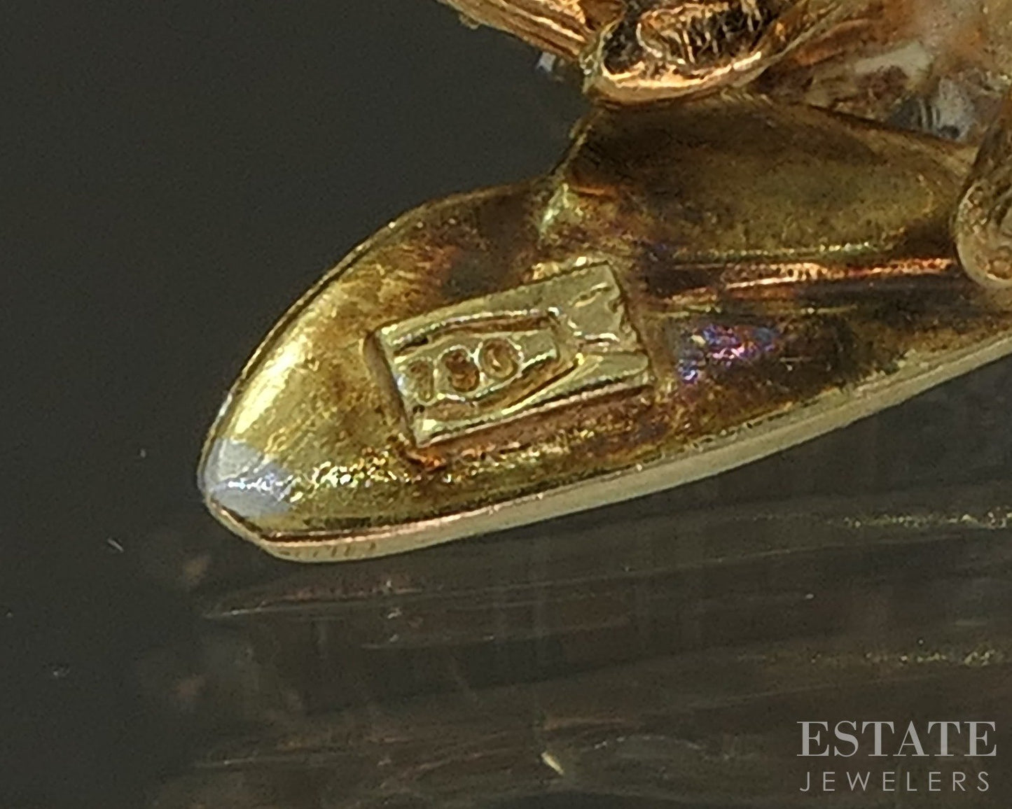 18k Yellow Gold Natural Ruby & Diamond Bee Bug Pin Brooch 4.8g p26229b