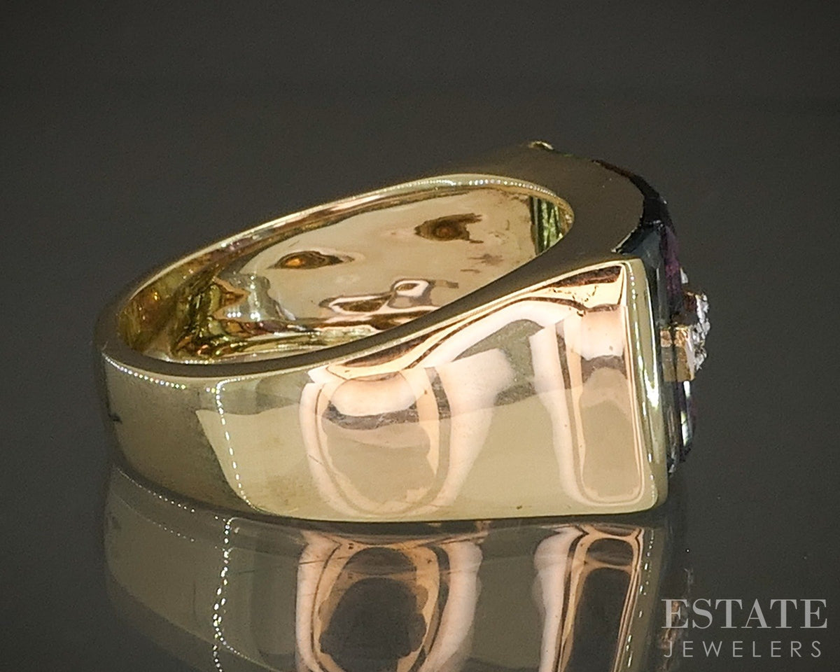 18k Yellow Gold Bellarri Natural Multi Gem & Diamond Ladies Ring 10g p27479