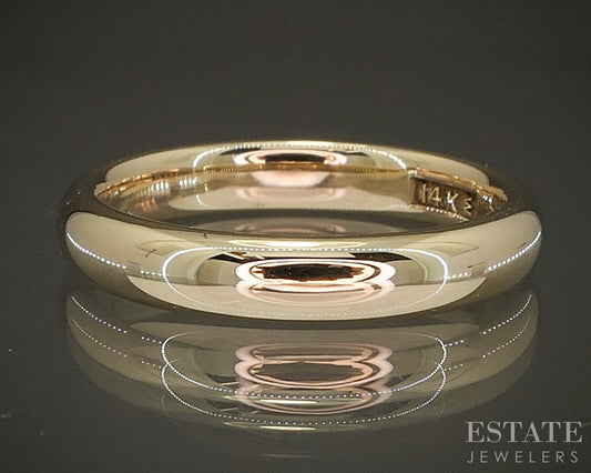 Vintage 14k Yellow Gold 3.7mm Comfort Fit Smooth Wedding Band 5.4g p27489