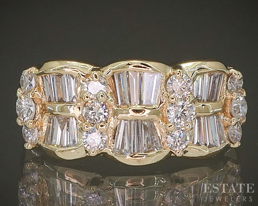 14k Yellow Gold EFFY Natural 1ctw Diamond Ladies Band Ring 6.1g p27569