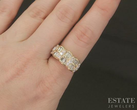 14k Yellow Gold EFFY Natural 1ctw Diamond Ladies Band Ring 6.1g p27569