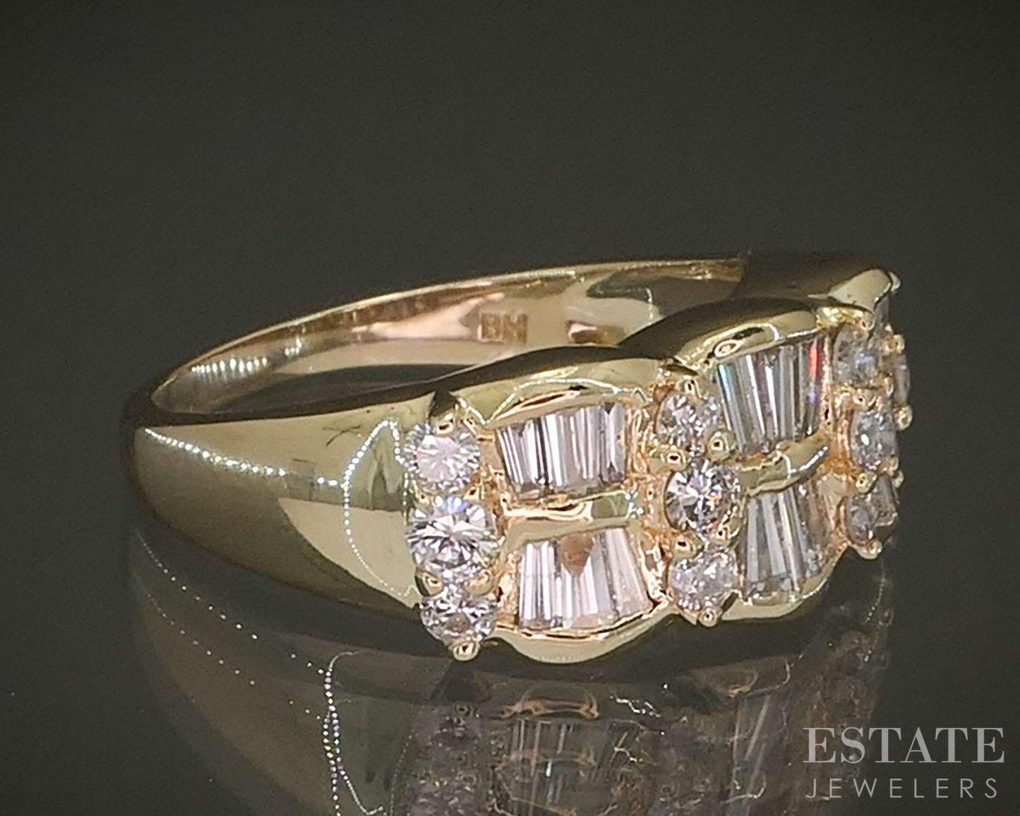 14k Yellow Gold EFFY Natural 1ctw Diamond Ladies Band Ring 6.1g p27569