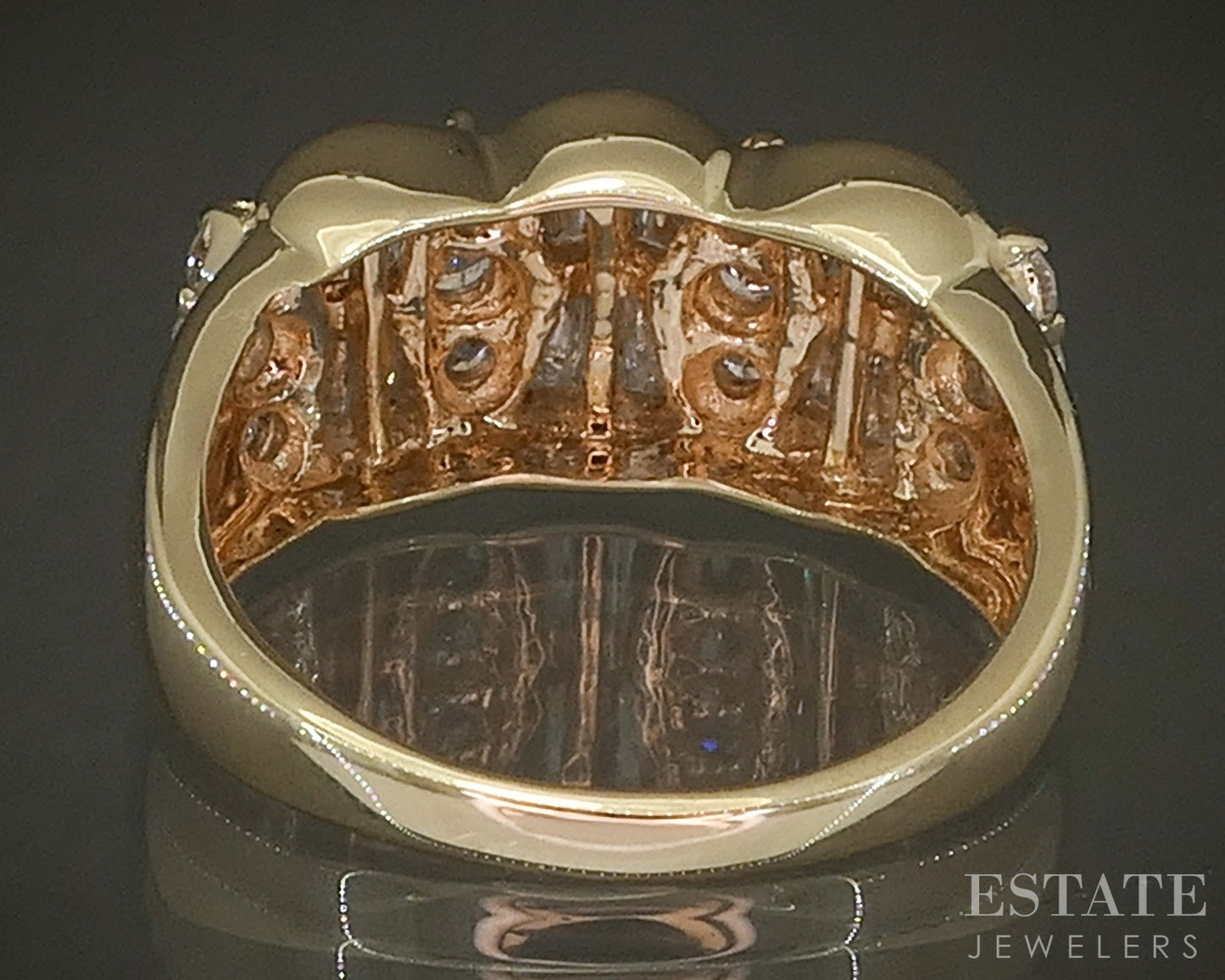 14k Yellow Gold EFFY Natural 1ctw Diamond Ladies Band Ring 6.1g p27569