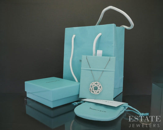 Sterling Silver Tiffany & Co. Celtic Love Knot Necklace 9.6g 16"L p26973