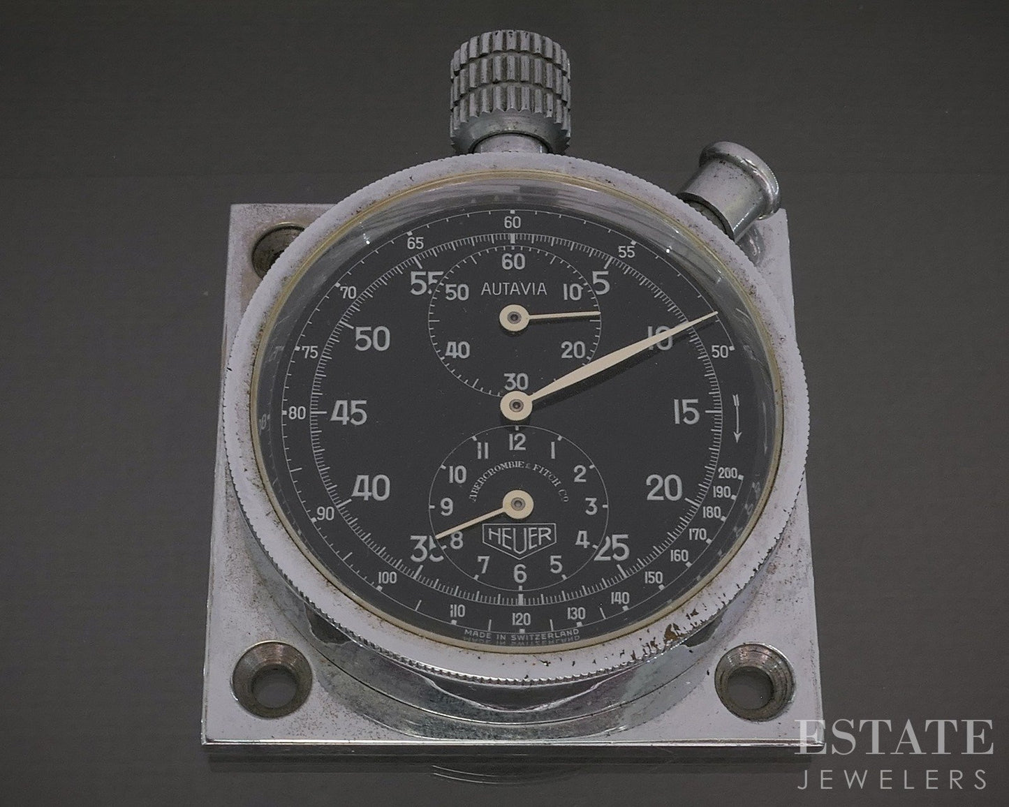 Heuer Autavia Abercrombie & Fitch Rally Car Dashboard 12-Hour Stopwatch p26969