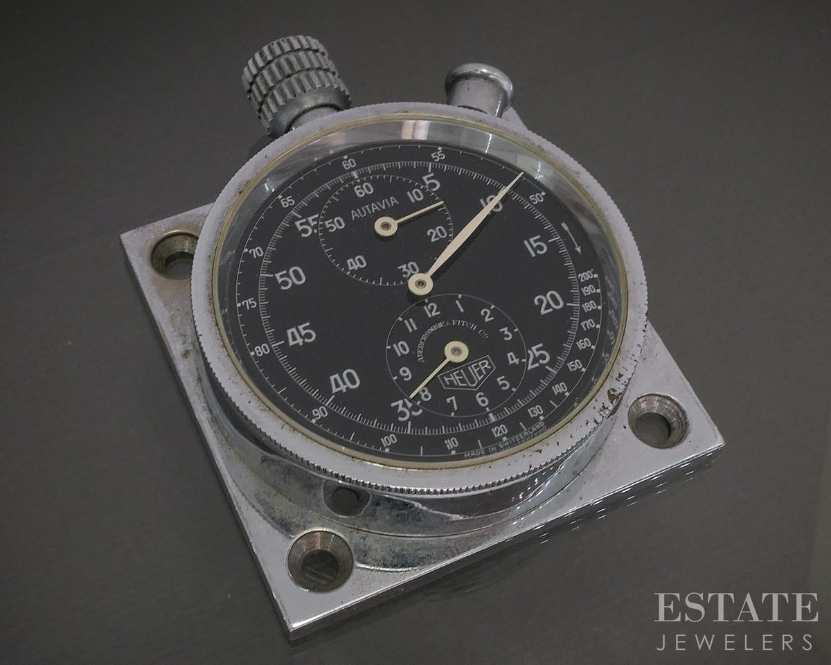 Heuer Autavia Abercrombie & Fitch Rally Car Dashboard 12-Hour Stopwatch p26969