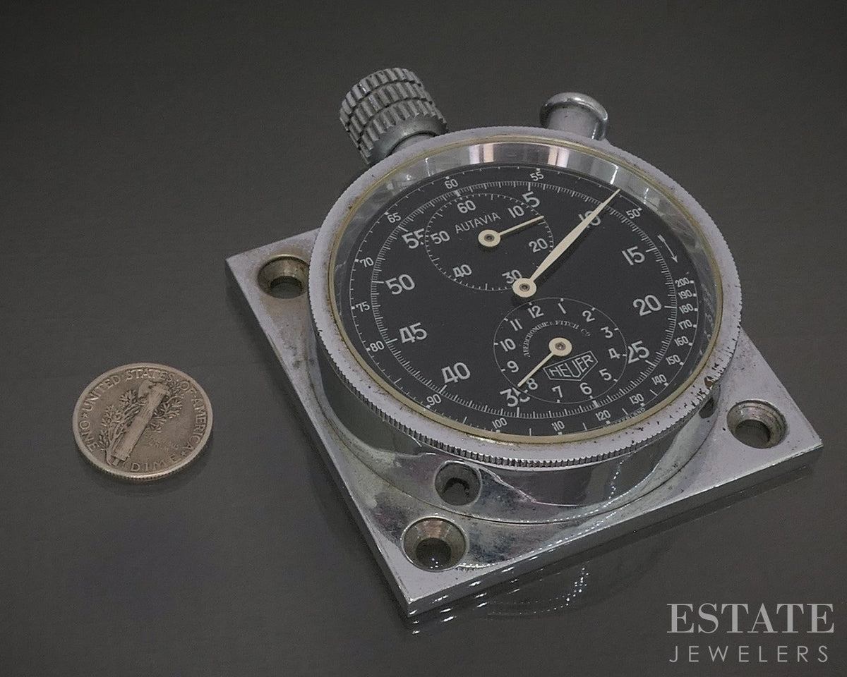 Heuer Autavia Abercrombie & Fitch Rally Car Dashboard 12-Hour Stopwatch p26969