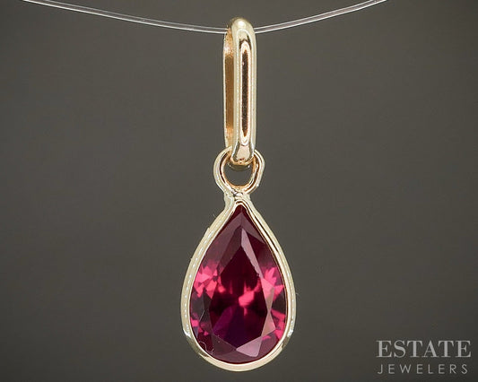 14k Yellow Gold Ruby Birthstone July Teardrop Pendant p29505