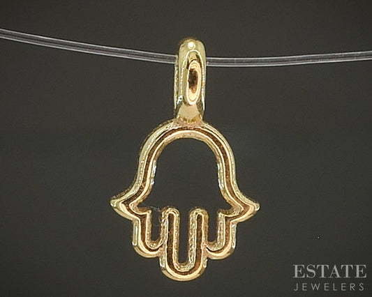 14k Yellow Gold Hamsa Hand Charm p29511