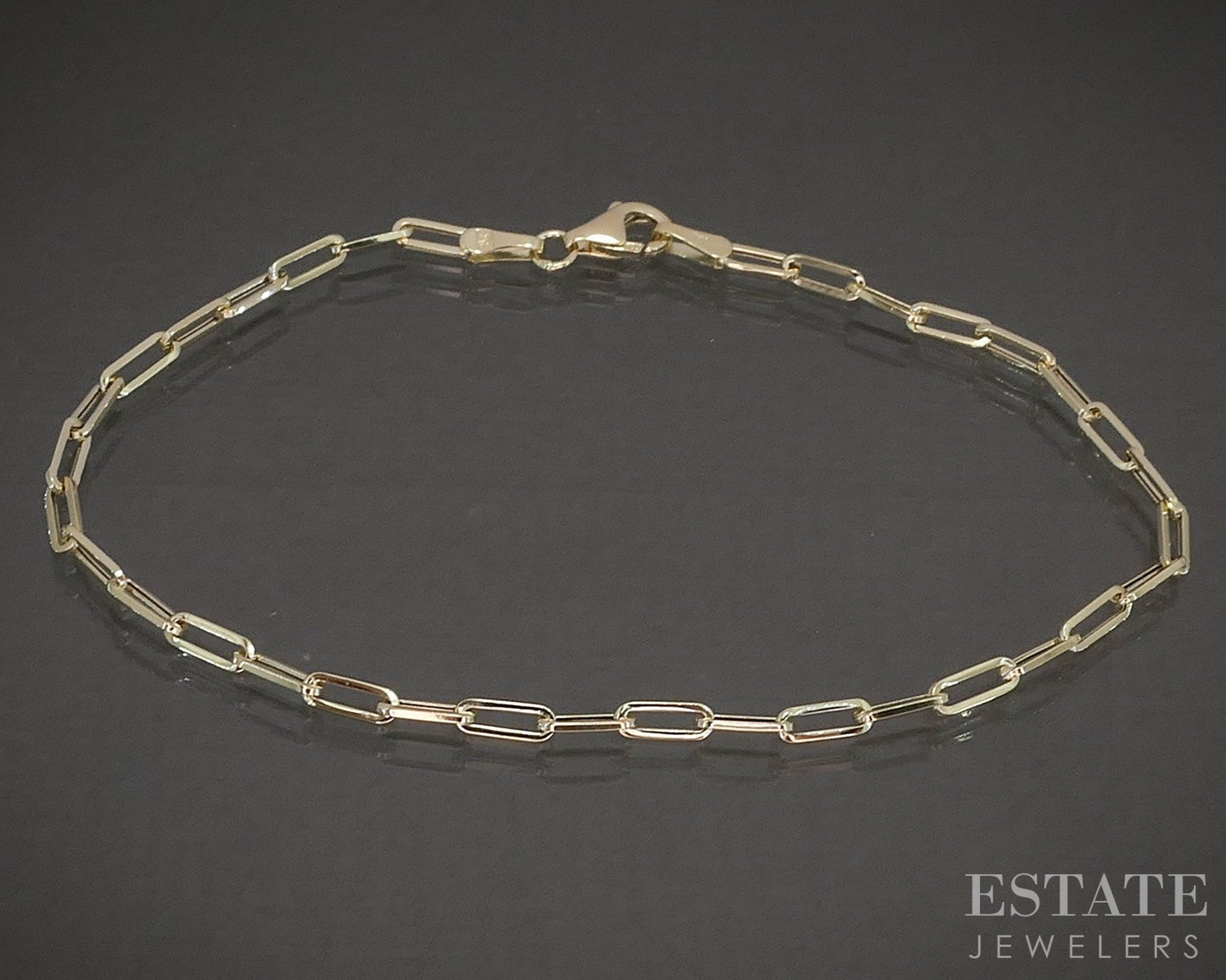 14k Yellow Gold 2.2mm Paperclip Chain Link Ladies Bracelet 1.1g 7"L p29568