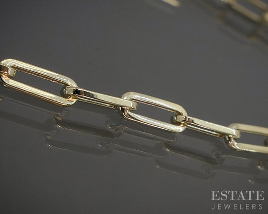 14k Yellow Gold 2.2mm Paperclip Chain Link Ladies Bracelet 1.1g 7"L p29568