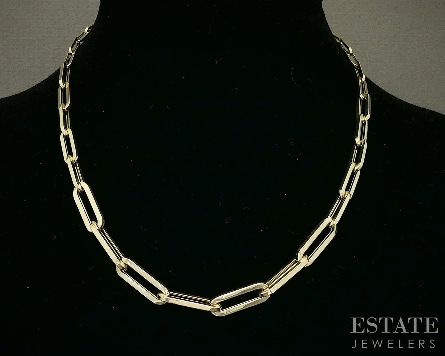 14k Yellow Gold 6.5mm Paperclip Chain Link Ladies Necklace 8.2g 18"L p29566