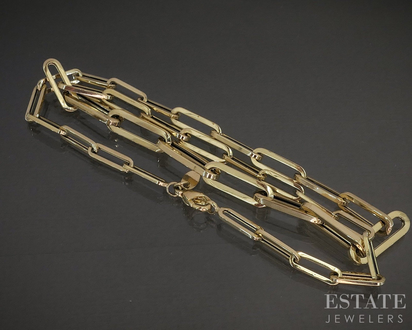 14k Yellow Gold 6.5mm Paperclip Chain Link Ladies Necklace 8.2g 18"L p29566