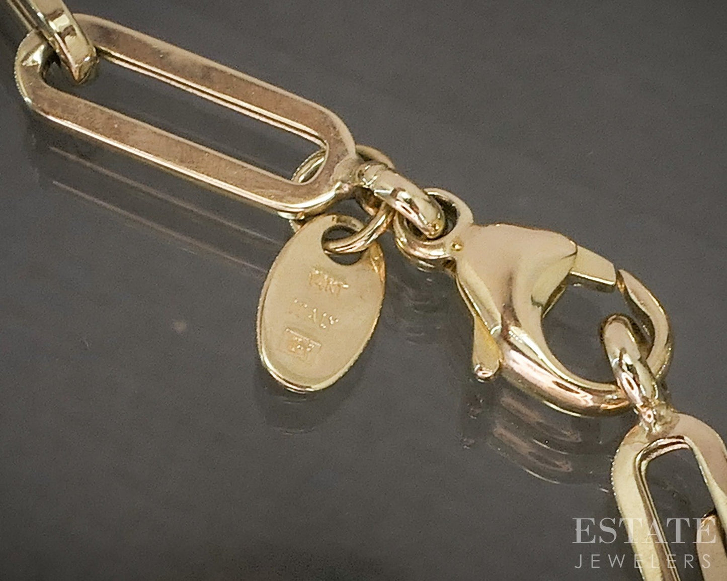 14k Yellow Gold 6.5mm Paperclip Chain Link Ladies Necklace 8.2g 18"L p29566