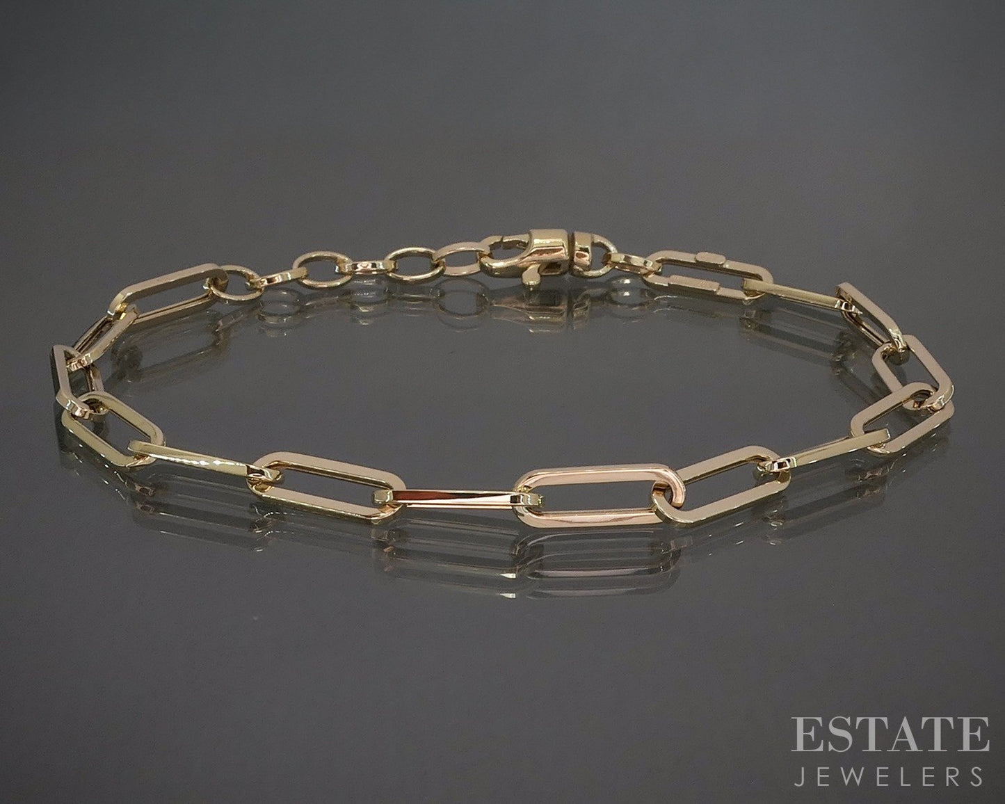 14k Yellow Gold 4.6mm Paperclip Chain Link Ladies Bracelet 4.1g 8.25"L p29563