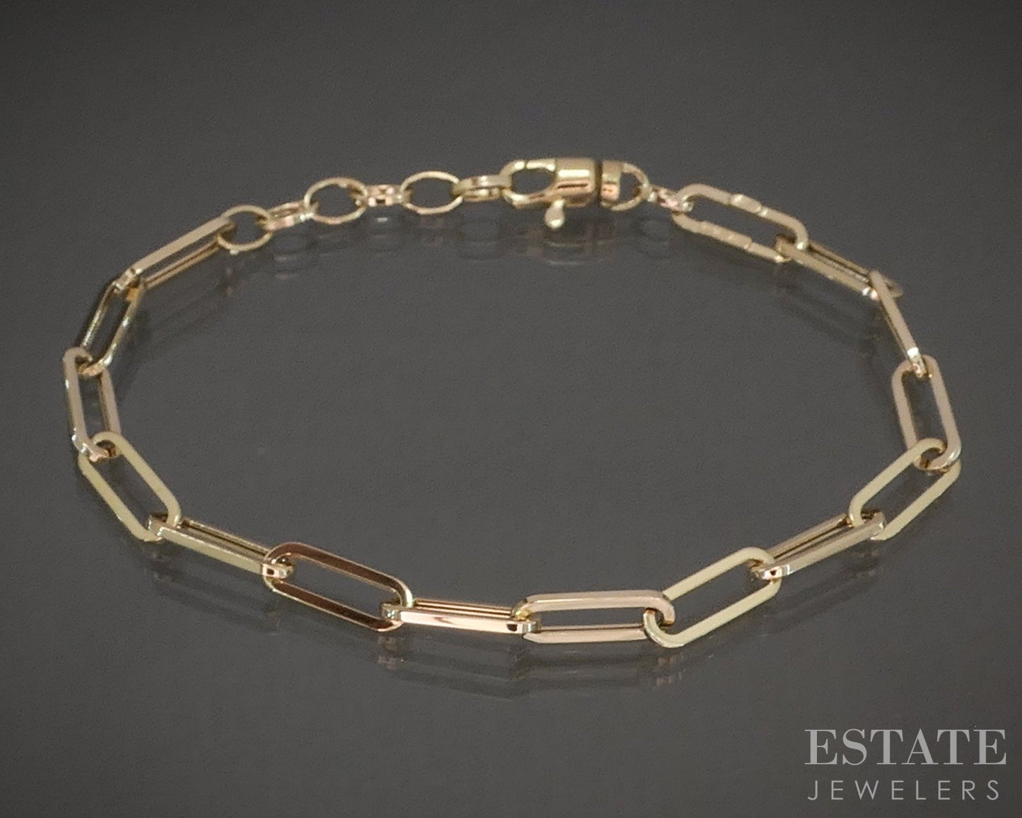 14k Yellow Gold 4.6mm Paperclip Chain Link Ladies Bracelet 4.1g 8.25"L p29563