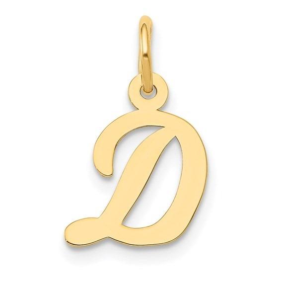 10k Yellow Gold Script Initial "D" Charm p29449