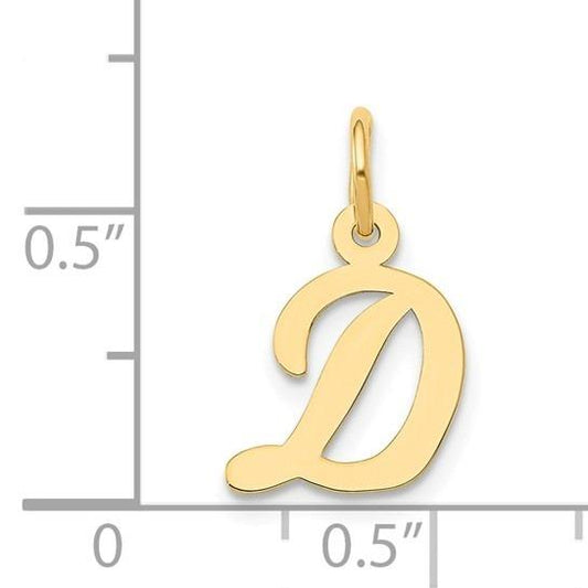 10k Yellow Gold Script Initial "D" Charm p29449