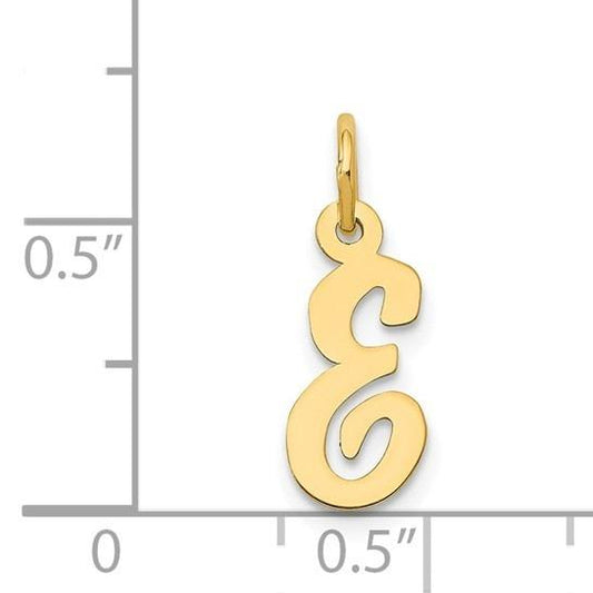 10k Yellow Gold Script Initial "E" Charm p29450