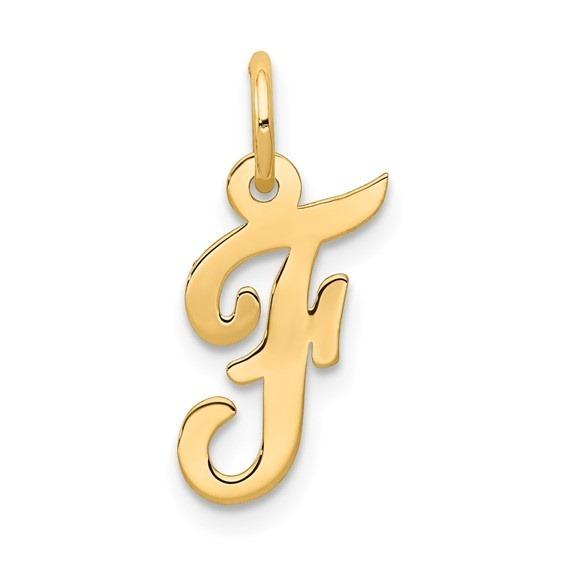 10k Yellow Gold Script Initial "F" Charm p29451