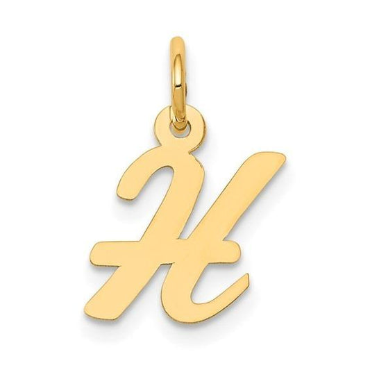 10k Yellow Gold Script Initial "H" Charm p29474