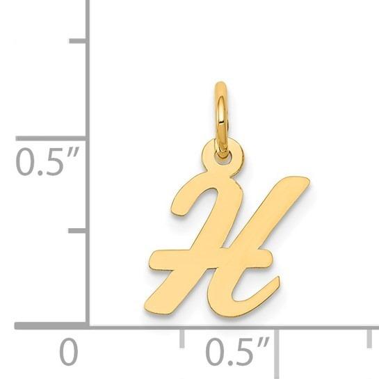 10k Yellow Gold Script Initial "H" Charm p29474