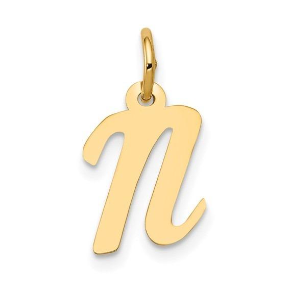 10k Yellow Gold Script Initial "N" Charm p29480