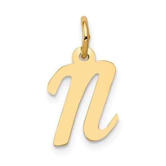 10k Yellow Gold Script Initial "N" Charm p29480