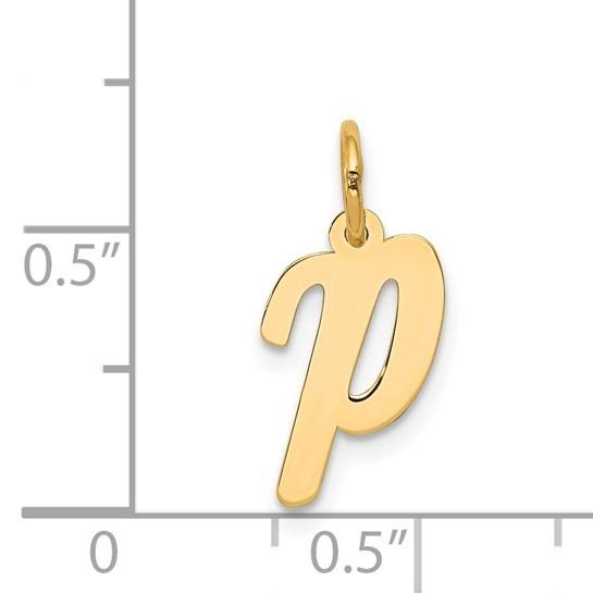 10k Yellow Gold Script Initial "P" Charm p29483